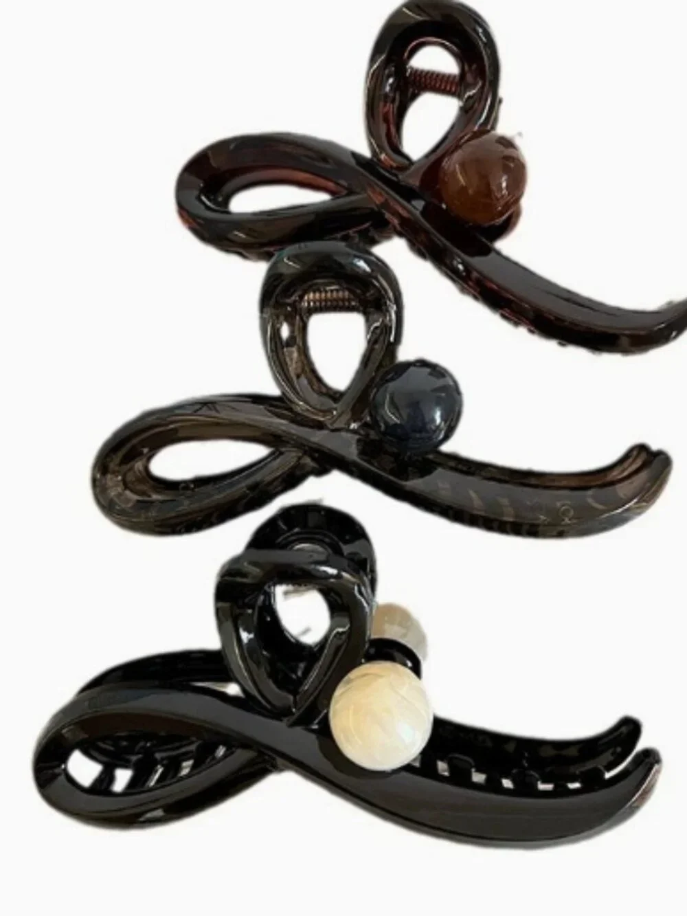 3Pcs Twist Pearl Hair Claw Clip Set Elegant Hair Accessory